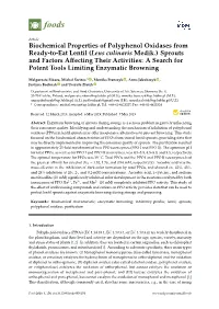 Biochemical Properties of Polyphenol Oxidases from Ready-To-Eat Lentil