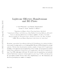 Lightcone Effective Hamiltonians and RG Flows