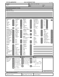 MY CO2 LABORATORY ANALYSIS REQUEST FORM Form : 49(02)