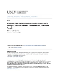 The Sheep Pass Formation, a Record of Late Cretaceous and Paleogene Extension Within the Sevier Hinterland, East-Central Nevada