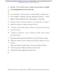 1 Full Title: 12 Novel Clonal Groups of Leptospira Infecting Humans in Multiple