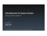 407 Introduction to Game Center V3 DDF