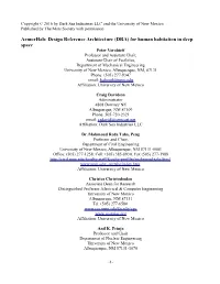 Armorhab: Design Reference Architecture (DRA) for Human