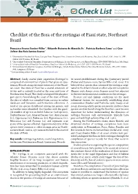 Check List LISTS of SPECIES Check List 11(2): 1598, March 2015 Doi: ISSN 1809-127X © 2015 Check List and Authors