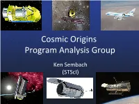 Cosmic Origins Program Analysis Group