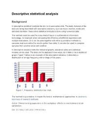 Descriptive Statistical Analysis
