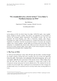 “It's Wonderful to Be a Soviet Writer!” Vera Inber's Northern Journey in 19341