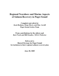 Regional Nearshore and Marine Aspects of Salmon Recovery in Puget Sound