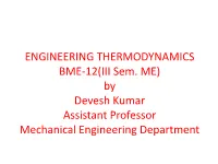 ENGINEERING THERMODYNAMICS BME-12(III Sem