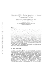 Generalized Affine Scaling Algorithms for Linear Programming Problems