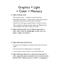 Graphics = Light = Color = Memory