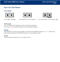 How to Use This Manual Page I