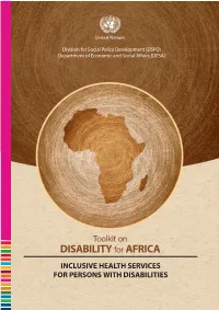 Inclusive Health Services for Persons with Disabilities