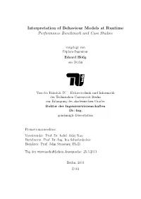 Interpretation of Behaviour Models at Runtime: Performance Benchmark