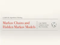 Markov Chains and Hidden Markov Models