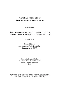 Naval Documents of the American Revolution, Volume 11, Part 2