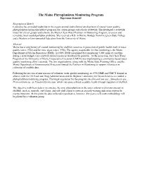 The Maine Phytoplankton Monitoring Program, Esperanza Stancioff