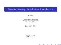Transfer Learning: Introduction & Application