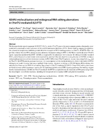 ADAR2 Mislocalization and Widespread RNA Editing Aberrations in C9orf72‑Mediated ALS/FTD