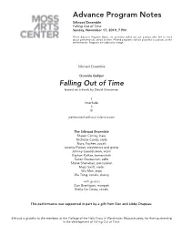 Advance Program Notes Silkroad Ensemble Falling out of Time Sunday, November 17, 2019, 7 PM