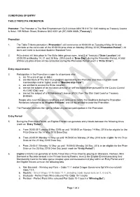 Conditions of Entry