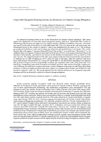 Crop-Cattle Integrated Farming System: an Alternative of Climatic Change Mitigation