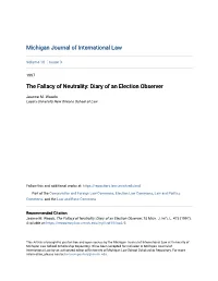 Diary of an Election Observer