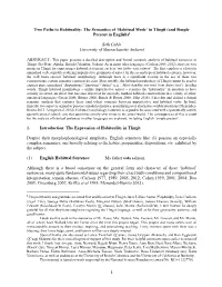 Habitual Mode’ in Tlingit (And Simple Present in English)1