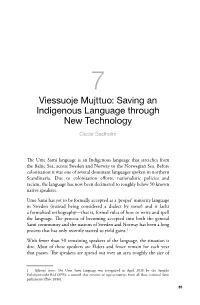 Saving an Indigenous Language Through New Technology Oscar Sedholm