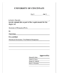 Therapist Indicated Premature Termination, but What Did The