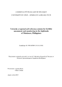 Towards a Regional Soil Reference System for Fertility Assessment and Monitoring in the Highlands of Mindanao, Philippines