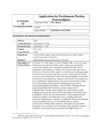 Application for Posthumous Pardon Extraordinary [Matter No