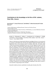 Contribution to the Knowledge on the Flora of Mt. Luboten, Sharri Mts., Kosovo
