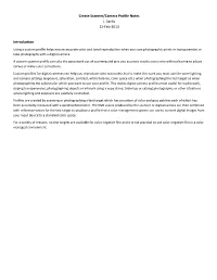 Create Camera-Scanner Profile Notes