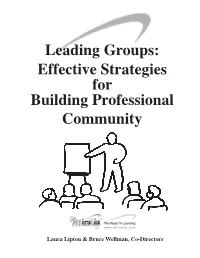 Leading Groups: Effective Strategies for Building Professional Community
