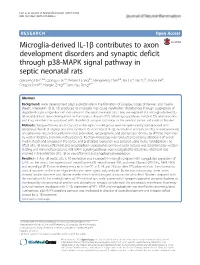 Microglia-Derived IL-1Β Contributes to Axon Development Disorders And