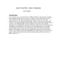MULTI-FACETED VEDIC HINDUISM Introduction
