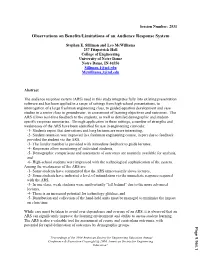 Observations on Benefits/Limitations of an Audience Response System