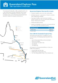 Queensland Explorer Pass Valid 1 Ap�����������������������
