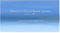 Return to School Board Update June 1, 2021