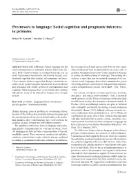 Social Cognition and Pragmatic Inference in Primates