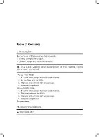 Table of Contents