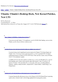 Ubuntu: Ubuntu's Desktop Dock, New Kernel Patches, New LTS