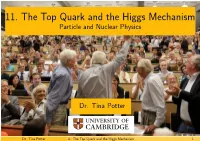 11. the Top Quark and the Higgs Mechanism Particle and Nuclear Physics