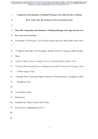 Composition and Abundance of Drifting Fish Eggs on the Upper Reaches of Xijiang
