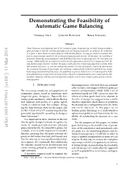Demonstrating the Feasibility of Automatic Game Balancing
