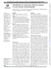 Quantification of Retinal Layer Thickness Changes in Acute Macular