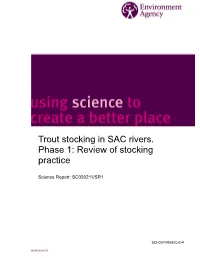 Trout Stocking in SAC Rivers. Phase 1: Review of Stocking Practice