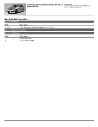 Vehicle Information SELECTED MODEL