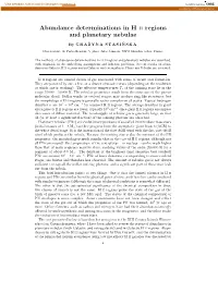 Abundance Determinations in H Ii Regions and Planetary Nebulae